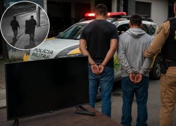 Arrombaram a casa, levaram a TV e foram traídos pelas próprias imagens: dupla acaba presa em Guarapuava