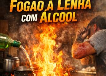 Explosão com álcool em fogão a lenha deixa morador ferido em assentamento
