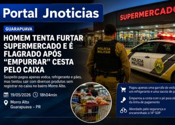 CLIENTE TENTA DAR GOLPE NO CAIXA DE SUPERMERCADO EM GUARAPUAVA, MAS SEGURANÇA FLAGRA TODA A AÇÃO