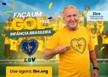 Zico entra em campo com a LBV em campanha pela infância brasileira