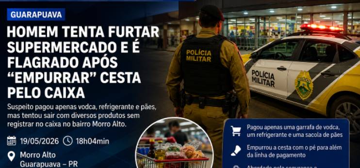 CLIENTE TENTA DAR GOLPE NO CAIXA DE SUPERMERCADO EM GUARAPUAVA, MAS SEGURANÇA FLAGRA TODA A AÇÃO