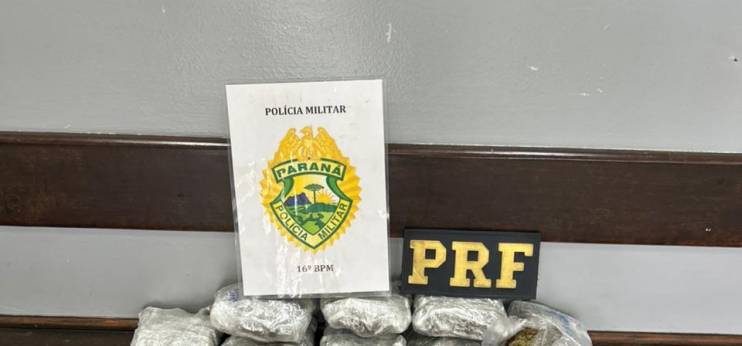 16º BPM E PRF APREENDEM CERCA DE 6,8KG DE DROGAS EM GUARAPUAVA