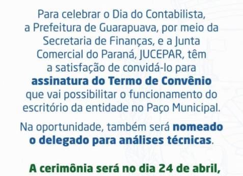 Prefeito Celso Góes assina termo de convênio que possibilita o funcionamento do escritório da JUCEPAR no Paço Municipal 