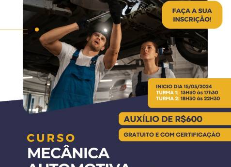  Prefeitura de Guarapuava oferece curso de Mecânica Automotiva com bolsa de R$ 600,00 por aluno: 