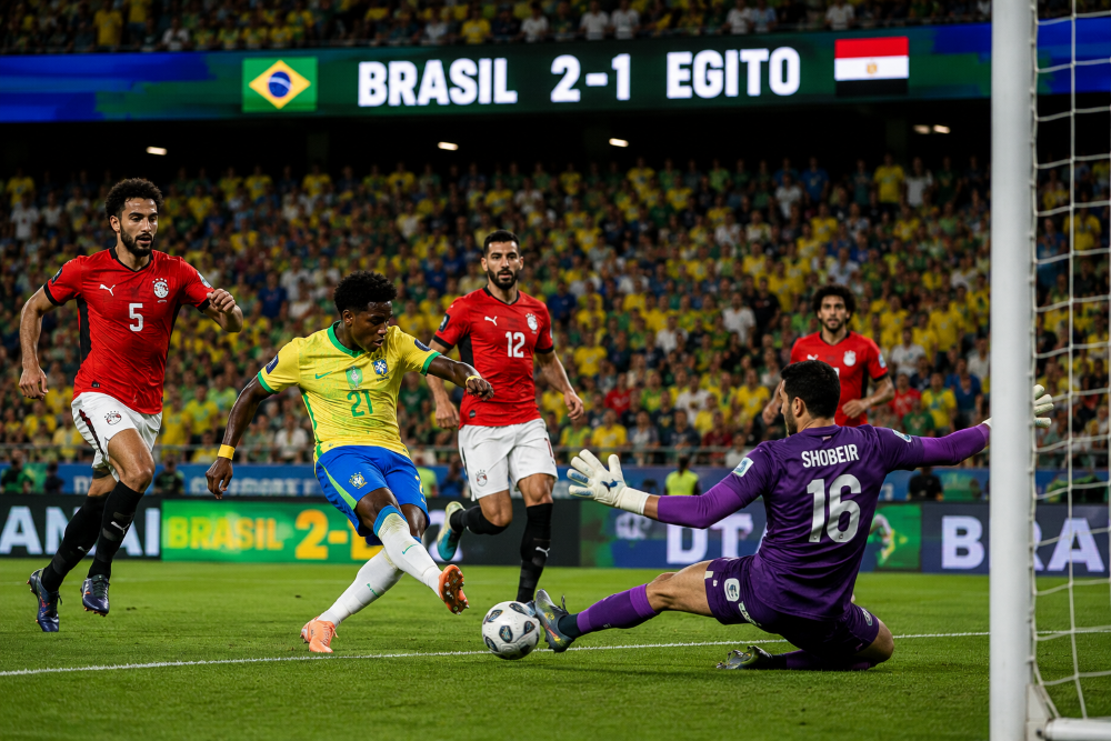 Brasil supera Egito em último compromisso antes da Copa do Mundo