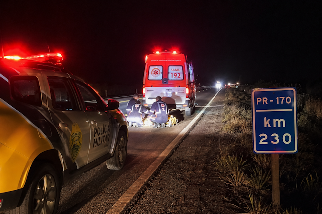 Mulher morre após ser atropelada na PR-170; motorista fugiu sem prestar socorro