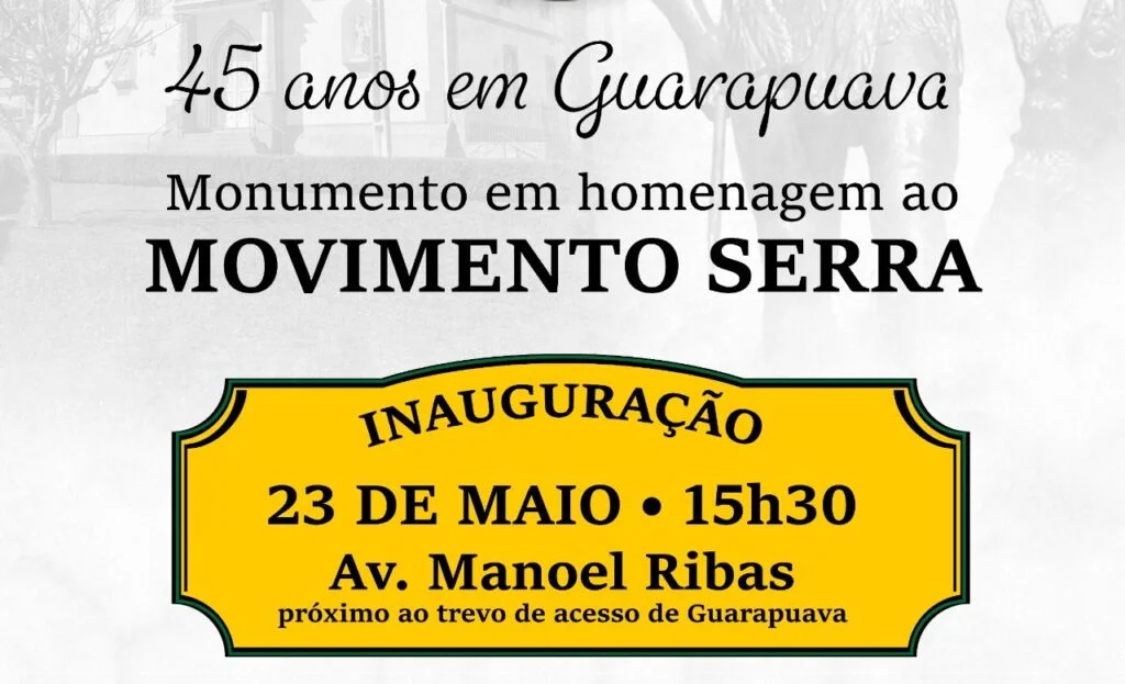 Movimento Serra vai inaugurar monumento em Guarapuava em comemoração aos 45 anos de atuação na Diocese