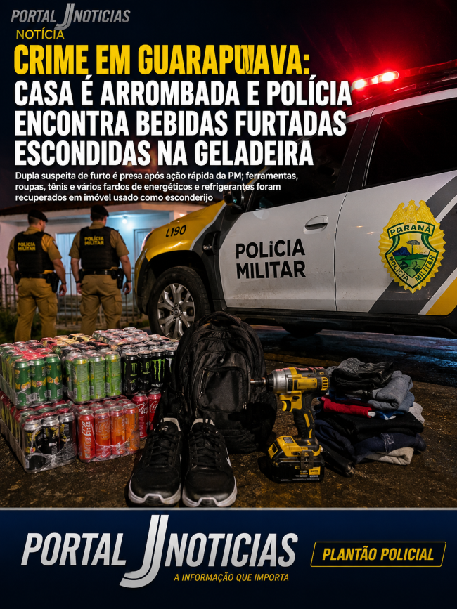 Crime em Guarapuava: Casa é arrombada no Alto Cascavel e polícia encontra bebidas furtadas escondidas na geladeira