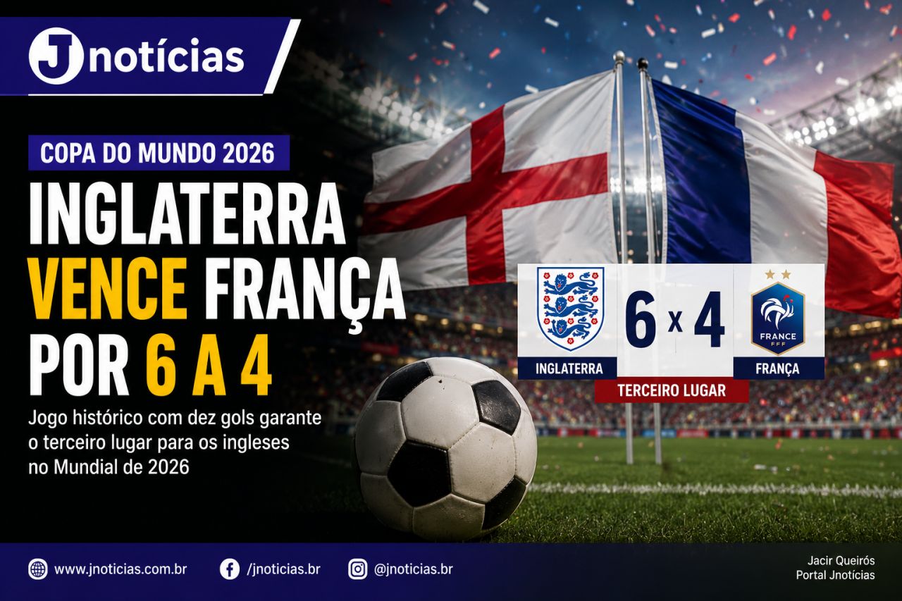 Inglaterra vence França por 6 a 4 em jogo histórico e conquista o terceiro lugar da Copa do Mundo