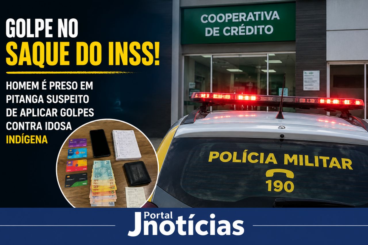 Homem é preso suspeito de aplicar golpe contra idosa indígena durante saque do INSS em Pitanga