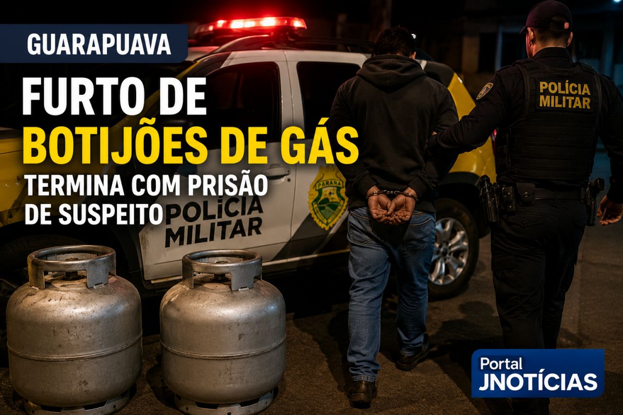 Furto de botijões de gás em Guarapuava termina com prisão de suspeito escondido em banhado