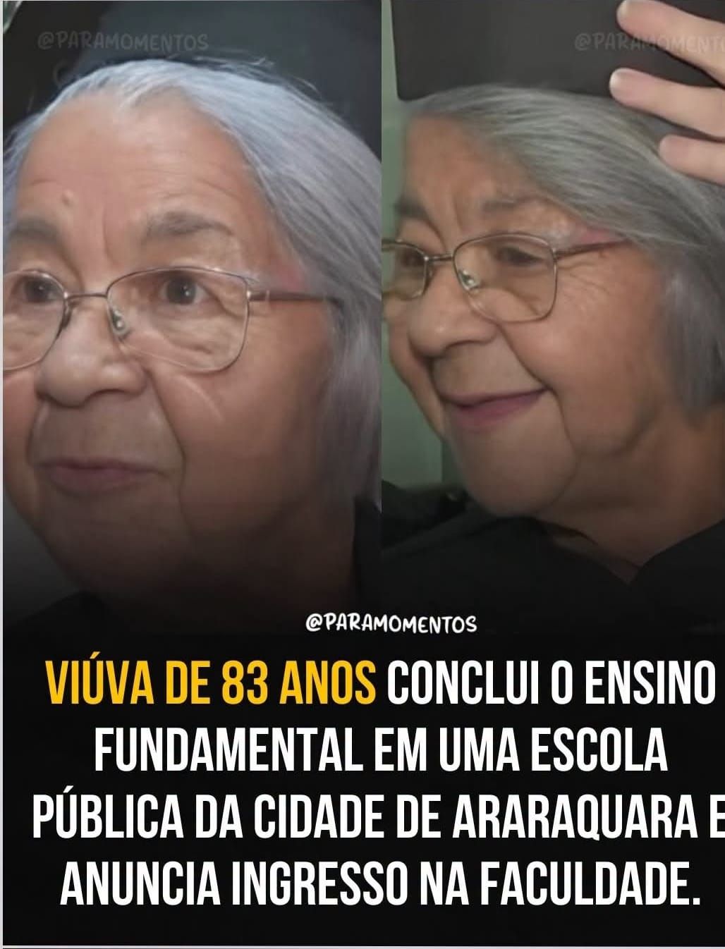 Aos 83 anos, ela venceu a depressão, conquistou o diploma e agora quer realizar o sonho da faculdade