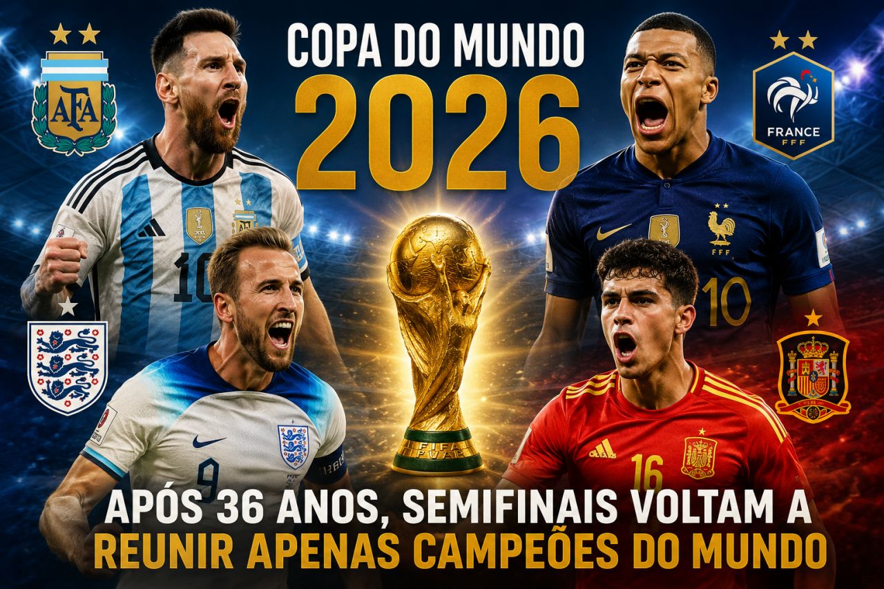 Copa do Mundo 2026: semifinais voltam a reunir apenas seleções campeãs após 36 anos