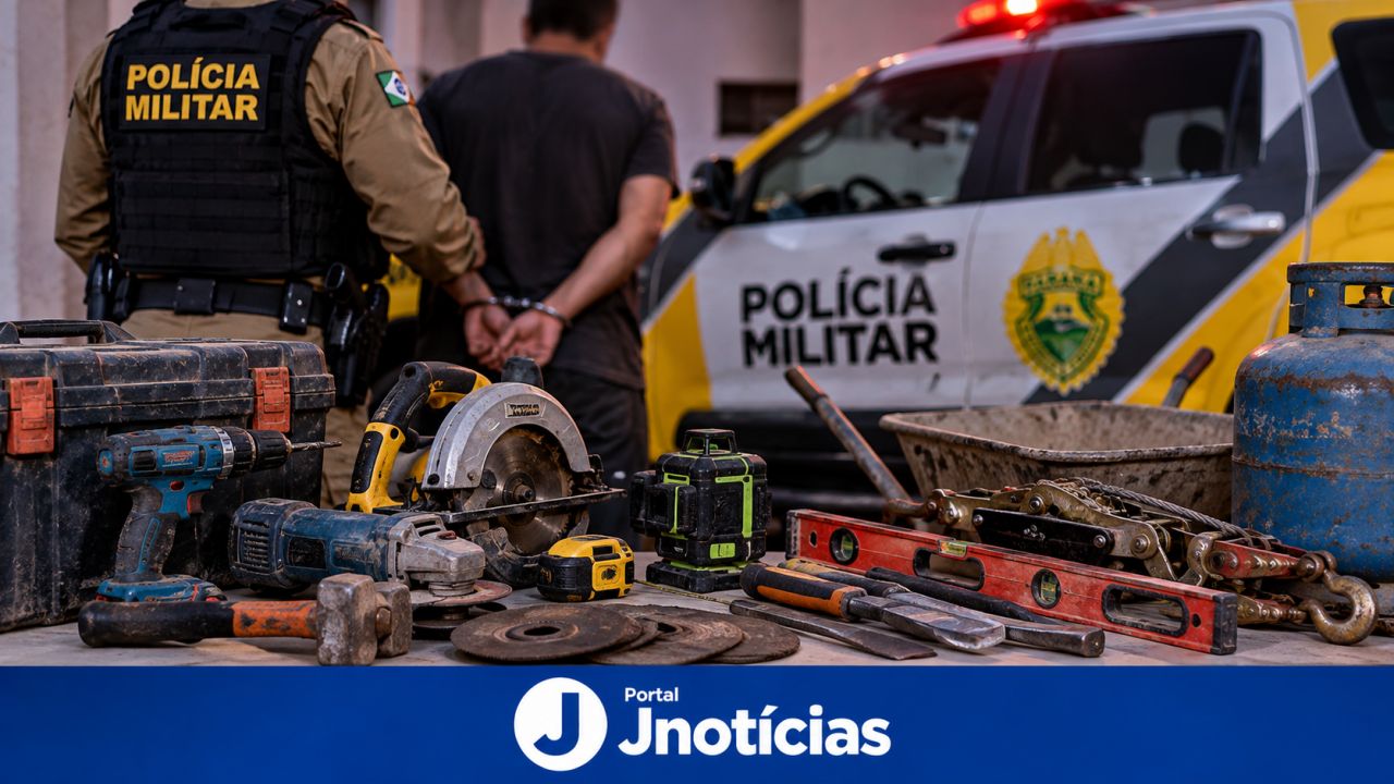 Homem é preso suspeito de furtos em obras e polícia recupera diversos equipamentos em Guarapuava