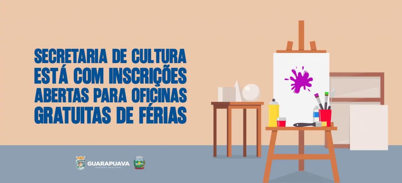 Secretaria de Cultura está com inscrições abertas para oficinas gratuitas de férias