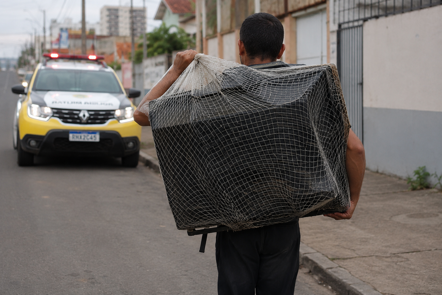 LADRÃO CONFESSA FURTO APÓS SER VISTO COM TV COBERTA POR REDE NO CENTRO