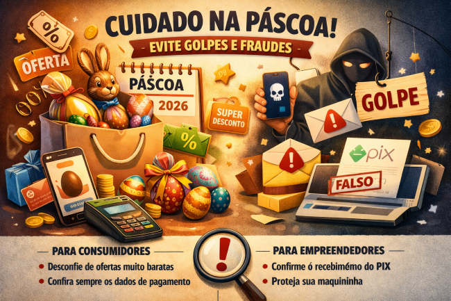 Páscoa: confira dicas de segurança para consumidores e comerciantes não caírem em golpes 