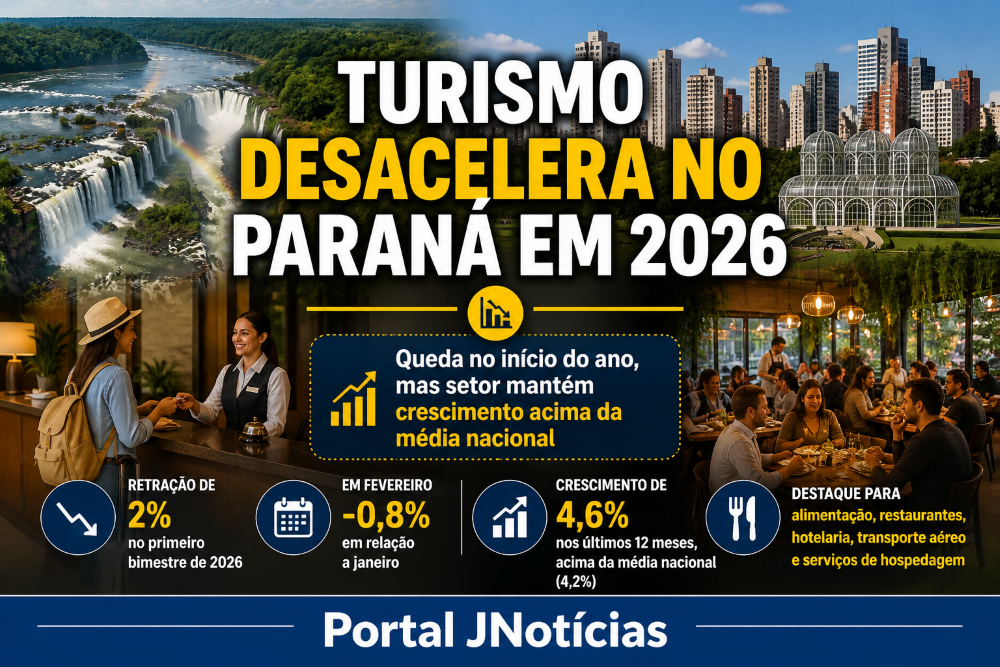 Turismo paranaense recua no primeiro bimestre, mas mantém desempenho acima da média nacional em 12 meses