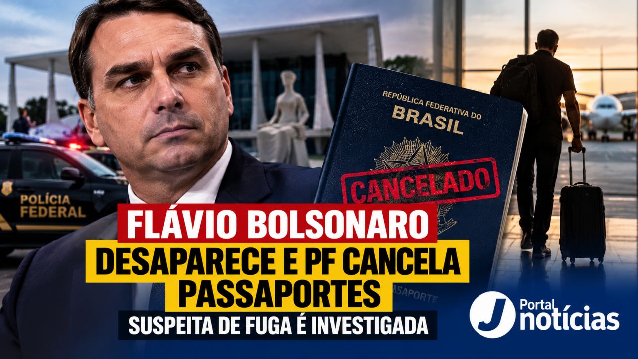 Flávio Bolsonaro desaparece da agenda pública e PF cancela passaportes após suspeita de fuga