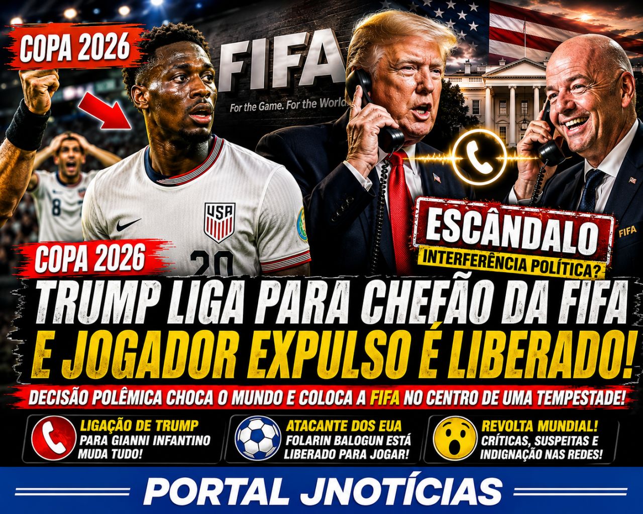 Trump entra em cena e Fifa causa polêmica mundial ao liberar jogador expulso dos EUA na Copa 2026